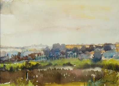 نهر عبر المرج ، 1980 (مرحاض على ورق) بواسطة بريندا برين بوكر